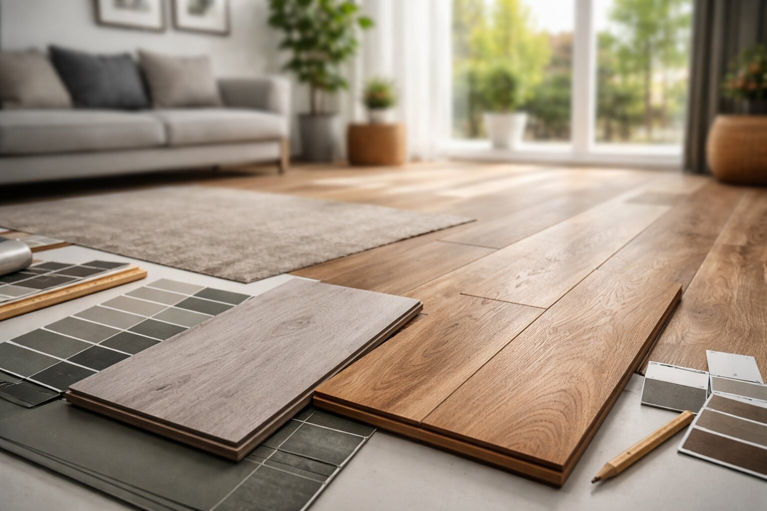 pvc of houten vloer, pvc, houten