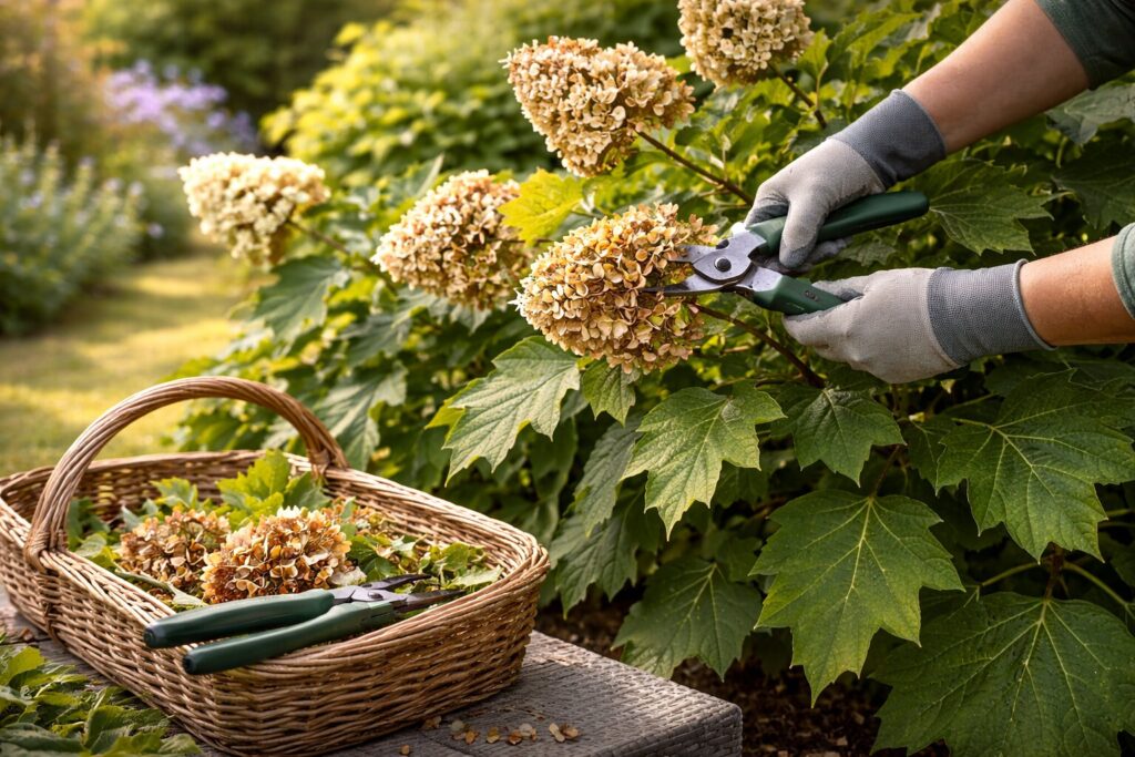 Eikenbladhortensia snoeien voor een volle bloei en een sterke, sierlijke struik