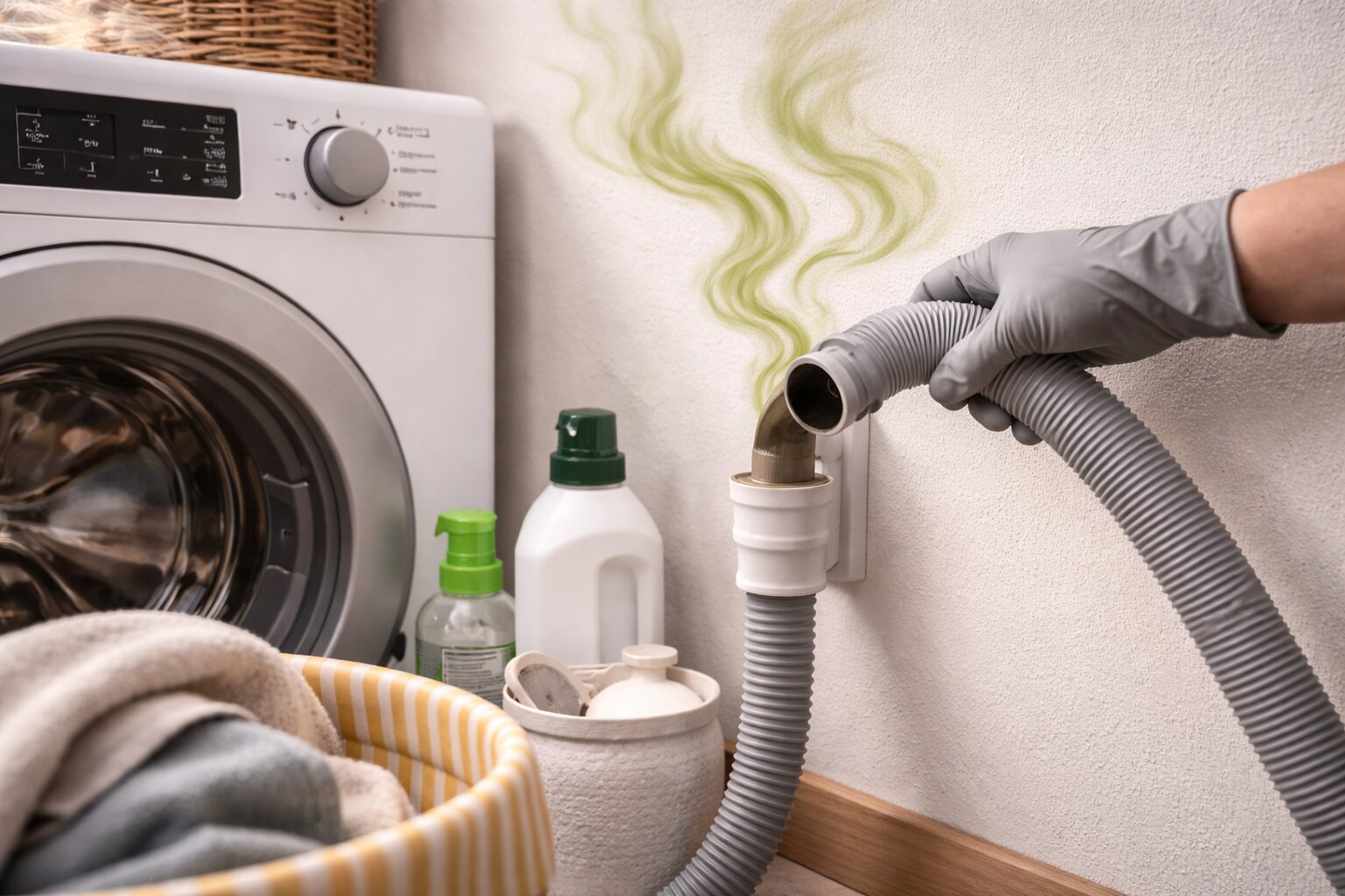 wasmachine afvoer stinkt, wasmachine