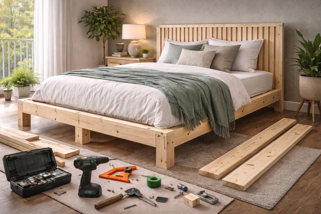 Zelf een diy bedframe maken: stijlvol, stevig en volledig afgestemd op jouw slaapkamer